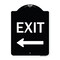 Signmission Designer Series-Exit With Left Arrow, Black & White Heavy-Gauge Aluminum, 24" H, 18" L, BW-1824-9843 A-DES-BW-1824-9843 - alternate 1